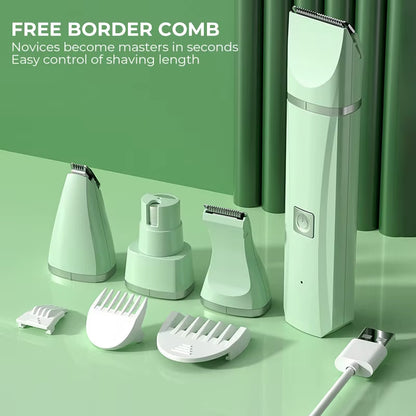 Nest & Paw 4-in-1 Rechargeable Pet Grooming Kit – Low-Noise Clippers & Nail Grinder for Safe, Cordless Dog and Cat Care