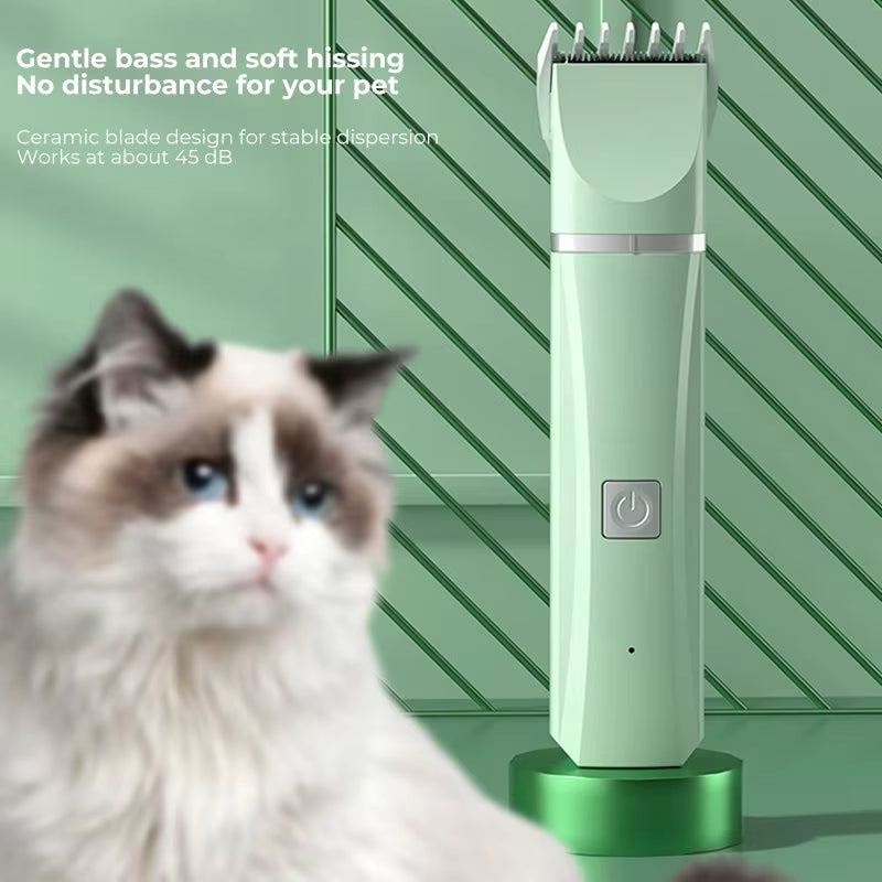 Nest & Paw 4-in-1 Rechargeable Pet Grooming Kit – Low-Noise Clippers & Nail Grinder for Safe, Cordless Dog and Cat Care